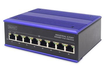 Assmann ASSMANN Electronic DN-651121 mrežni preklopnik, Gigabit PoE, modro-črn