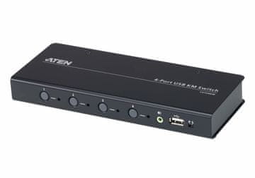 ATE ATEN US334 USB KM stikalo, 4-portno, USB 3.2 Gen 1, črno