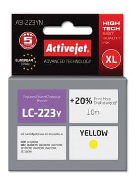 ActiveJet Activejet črnilo za tiskalnik,rumena (nadomestno za Brother LC223Y; XL)