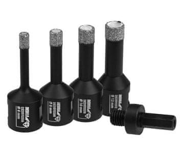 slomart Set svedrov za luknje DED, 6-12 mm, z adapterjem