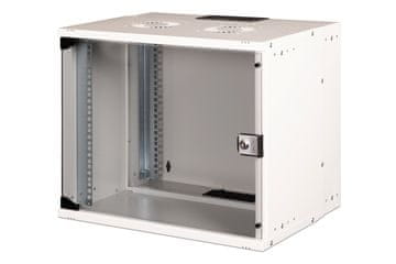 slomart Stensko omara DII 19" 9U, 460x540x400 mm, steklena vrata, siva, razmontirana