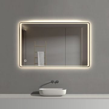 S6 Steklarstvo Šest LED ogledalo S64E, 110x70cm / 70x110cm, 3 barve LED, dimmer, antifog