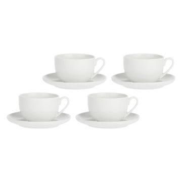 LPB LA PORCELLANA BIANCA CORTE komplet 4 skodelic s podstavki 450 ml, bela