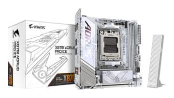 Gigabyte GIGABYTE X870I AORUS PRO Ice Mini-ITX plošča, AMD Ryzen 9000, DDR5, Wi-Fi 7