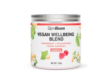GymBeam Rastlinska mešanica Vegan Wellbeing Blend, malina, 138 g