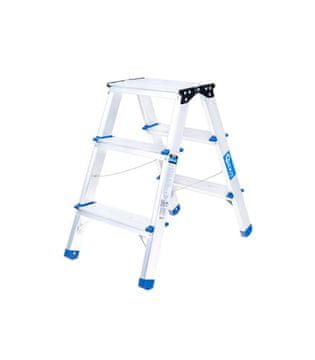 GEKO G02433 Aluminijasta 3-stopenjska dvostranska lestev, 150 kg