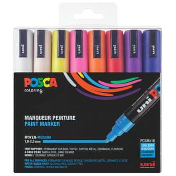 POSCA POSCA UNI PC-5M set 16 barvic, okrogla konica