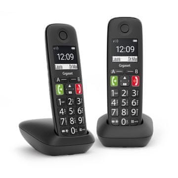 Gigaset Gigaset E290 Duo brezžični DECT telefon, črn