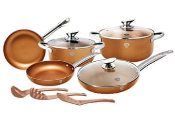 Blaumann Komplet posode z neprilagodljivo površino Le Chef Line Rosegold, 11 kosov