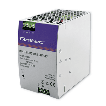 Qoltec Qoltec Industrial Din Rail Power Supply 480W 24V 20A srebrna