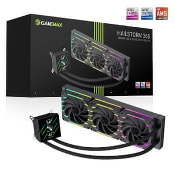 slomart Gamemax HAILSTORM 360 LCD BK CPU hladilnik, 360mm, črn