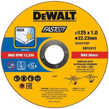 DeWalt DeWALT DT20540-QZ brusilna plošča 12.5 cm, 1 mm
