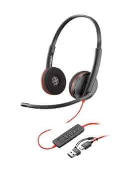 Poly Poly Blackwire 3225 Stereo slušalke USB-C + USB-A + 3,5mm