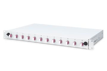 Digitus Digitus Fiber Optic Sliding Splice Box, 1U, Opremljen, LC, OM4, Siv