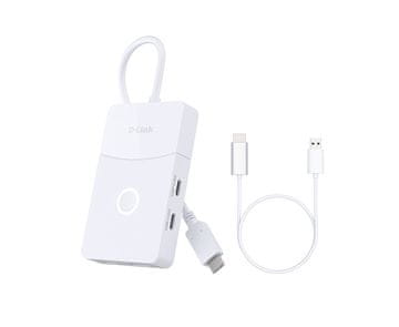 D-Link D-Link DUP-501 USB 3.2 Gen 1 (3.1 Gen 1) Type-C vmesniški hub, 5000 Mbit/s, bel