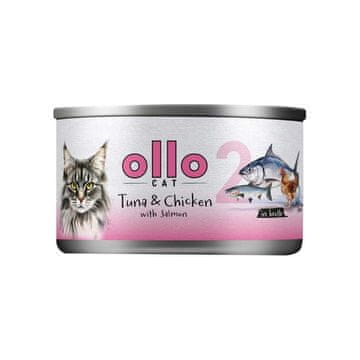 CAT OLLO Mačja hrana – Tuna & Piščanec z lososom v omaki – 70 g