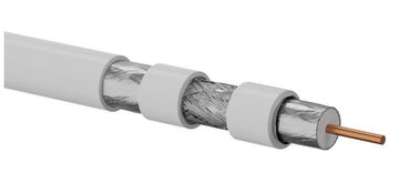 slomart AAN Trishield RG6 75 ohm koaksialni kabel, bela, 100 m