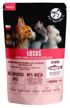 PET PET REPUBLIC mokra hrana za odrasle mačke, losos, 100 g