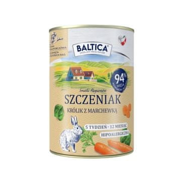slomart BALTICA Smaki regionów Mokra hrana za mladiče zajec s korenjem, 400g