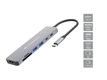 NON 492640 USB 3.2 Gen 1 Docking Station, 4K60Hz HDMI, 2x USB-A, USB-C, SD/TF, 100W PD