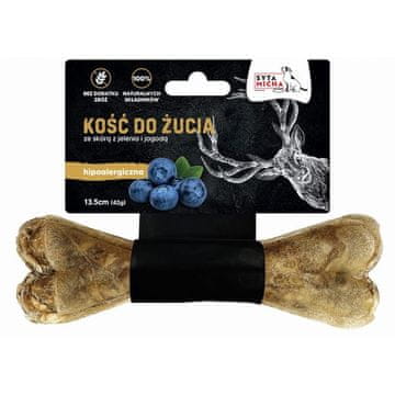 Syta Micha SYTA MICHA jelenova koža in jagodičasti bone - pasji priboljšek - 13,5 cm