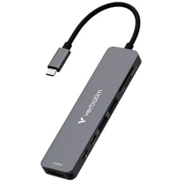 Verbatim VERBATIM HDMI HUB USB-C 3.2 Z 2XUSB-A 3.2 ZA PRENOSNIK IN TELEFON ALUMINIJAST