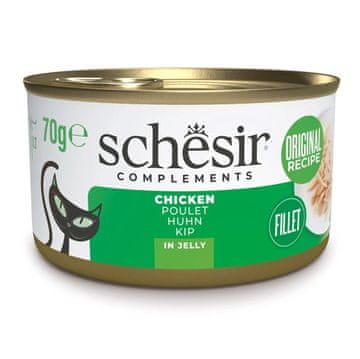 Schesir SCHESIR Mokra hrana za mačke, piščanec v želeju, 70g