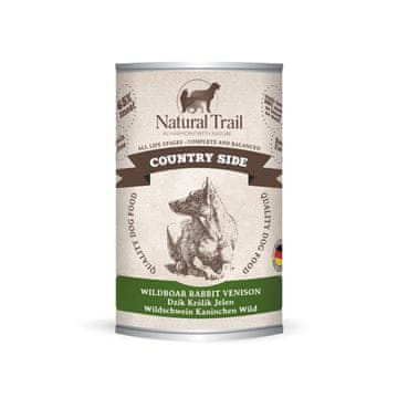 Natural NATURAL TRAIL mokra hrana za pse Country Side - divji prašič, zajec, jelen - 400 g