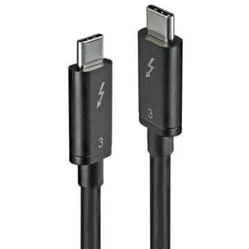 Lindy Lindy Thunderbolt 3 kabel, USB-C, 0.5 m, črn