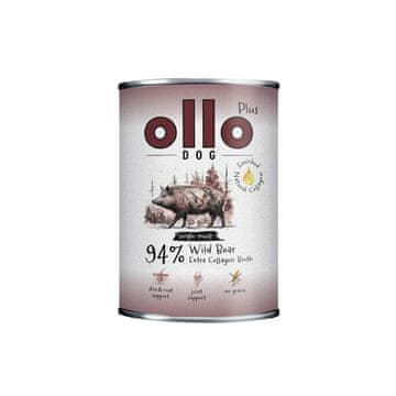 PLUS OLLO Plus Mokra hrana za pse s kolagenom, divji prašič, 400 g