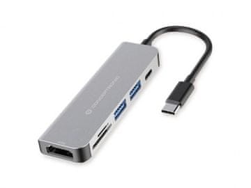 Conceptronic Conceptronic DONN02G USB-C multiport razširitveni vmesnik, Aluminium