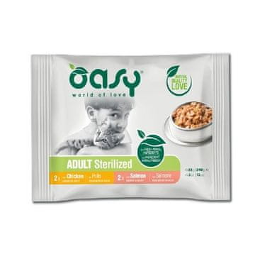 Oasy OASY Mokra hrana za mačke Chunks in gravy Multipack, 4x85g