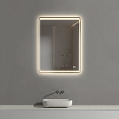 S6 Steklarstvo Šest LED ogledalo S64B, 60x80cm / 80x60cm, LED kopalniško ogledalo, 3 barve LED, antifog, dimmer