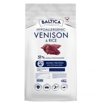slomart BALTICA Nutraceutic Hypoallergenic Venison z rižem za male pasme 12 kg