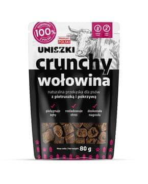 slomart UNISZKI Hrustljavi goveji priboljški z peteršiljem in koprivo za pse - 80g