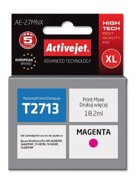 ActiveJet Activejet AE-27MNX Ink (nadomestilo za Epson 27XL T2713; Supreme; 18 ml; magenta)