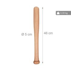 Northix 18-palčna lesena baseball palica z juta vrečko
