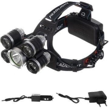 Trizand Čelna svetilka 5 x LED T6 CREE