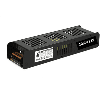 Vito LED napajalnik 200W 12V IP20 16,7A kovinsko ohišje SLIM ZEUS