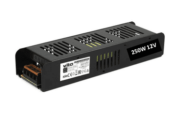 Vito LED napajalnik 250W 12V IP20 20A kovinsko ohišje SLIM ZEUS