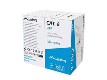 slomart Lanberg Cat6 U/UTP omrežni kabel 100 m, siva