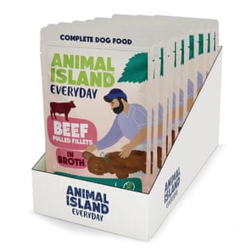 Animal ANIMAL ISLAND Goveji fileji v srajci - mokra pasja hrana - 10x150g