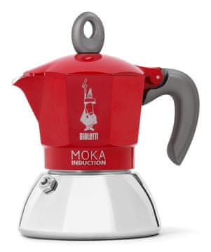 BLT Bialetti Moka Induction kavni aparat 0.1 L, Rdeča, Srebrna