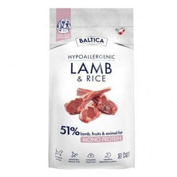 slomart BALTICA Nutraceutic Hypoallergenic M Lamb with rice - Suha hrana za pse, 3kg