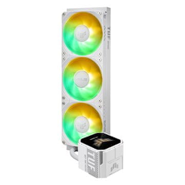 slomart ASUS TUF Gaming LC III 360 ARGB LCD White Edition vodno hlajenje procesorja 360mm, bela