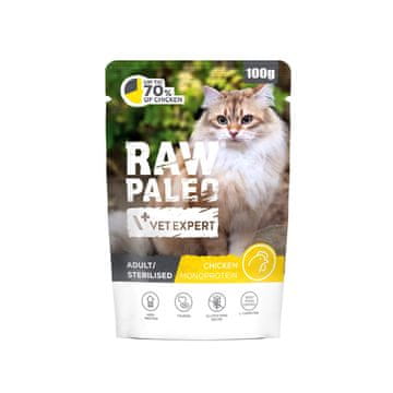 VetExpert VETEXPERT Raw Paleo Adult Sterilised Chicken - mokra hrana za mačke - 100g