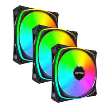 slomart Montech RX120 PRO računalniški ventilator 12 cm bel, komplet 3 kosov