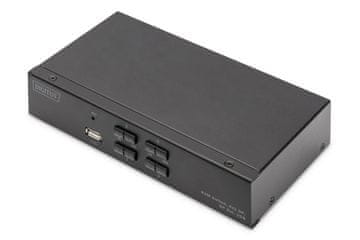 Digitus Digitus DA-70148 KVM stikalo, 4x1 DP, USB, črno