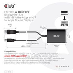 Club 3D CLUB3D CAC-1071 adapter DisplayPort na DVI-D Dual Link, črn