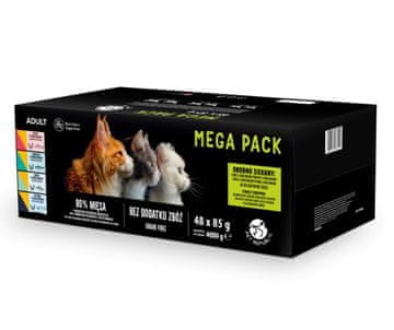 MEGA Pet Republic Mokra hrana za mačke Mega Pack (jagnjetina, piščanec, tuna, trska, postrv) - 48x85g